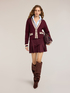 Short cable knit cardigan with striped trims image number 2