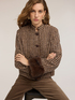 Short jacket with check pattern in wool blend image number 3