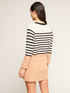 Two-tone striped patterned sweater image number 1