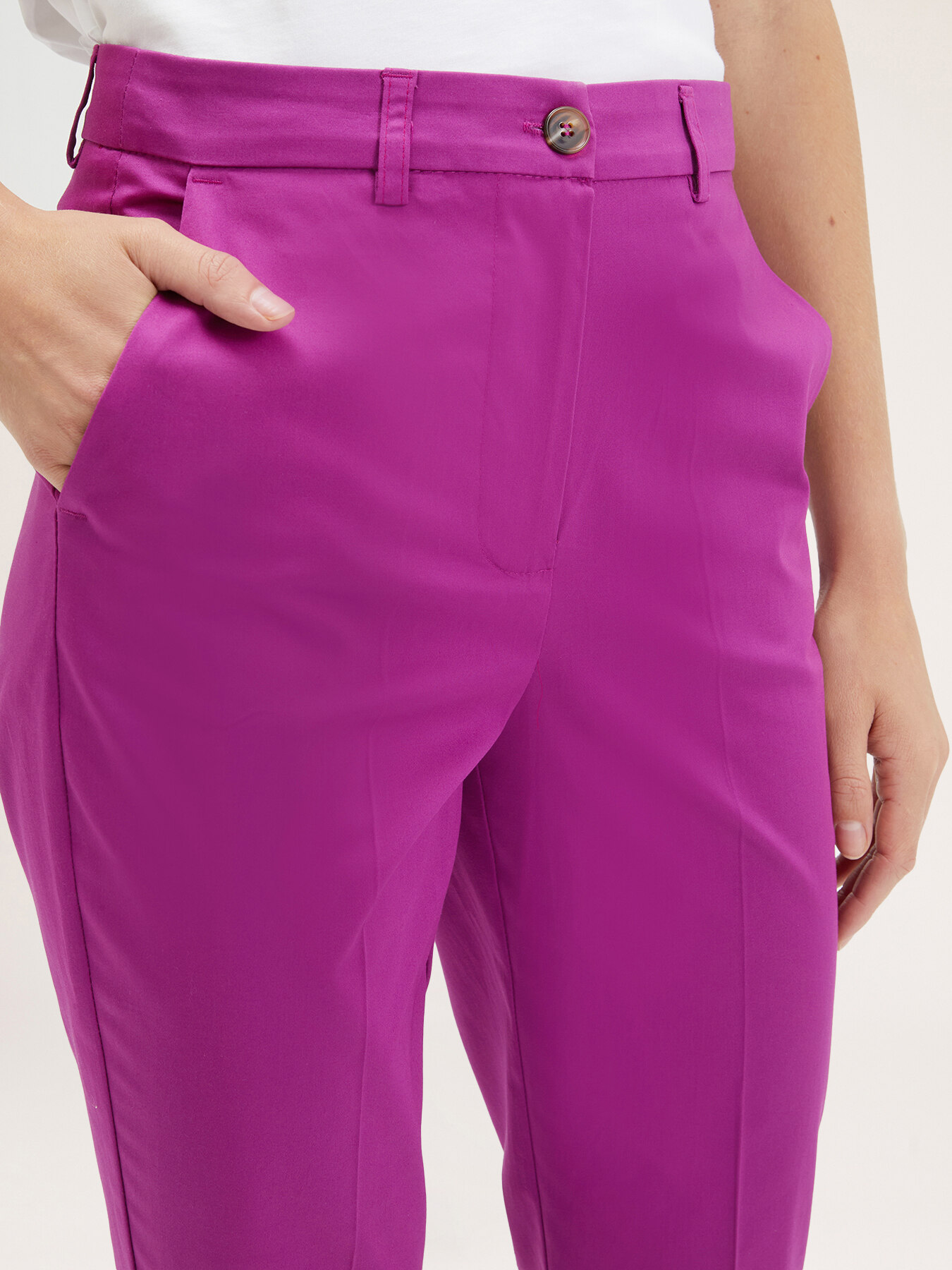 Solid colour kick flare trousers image number 2