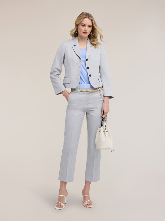 Chino-Hose mit hohem Bund