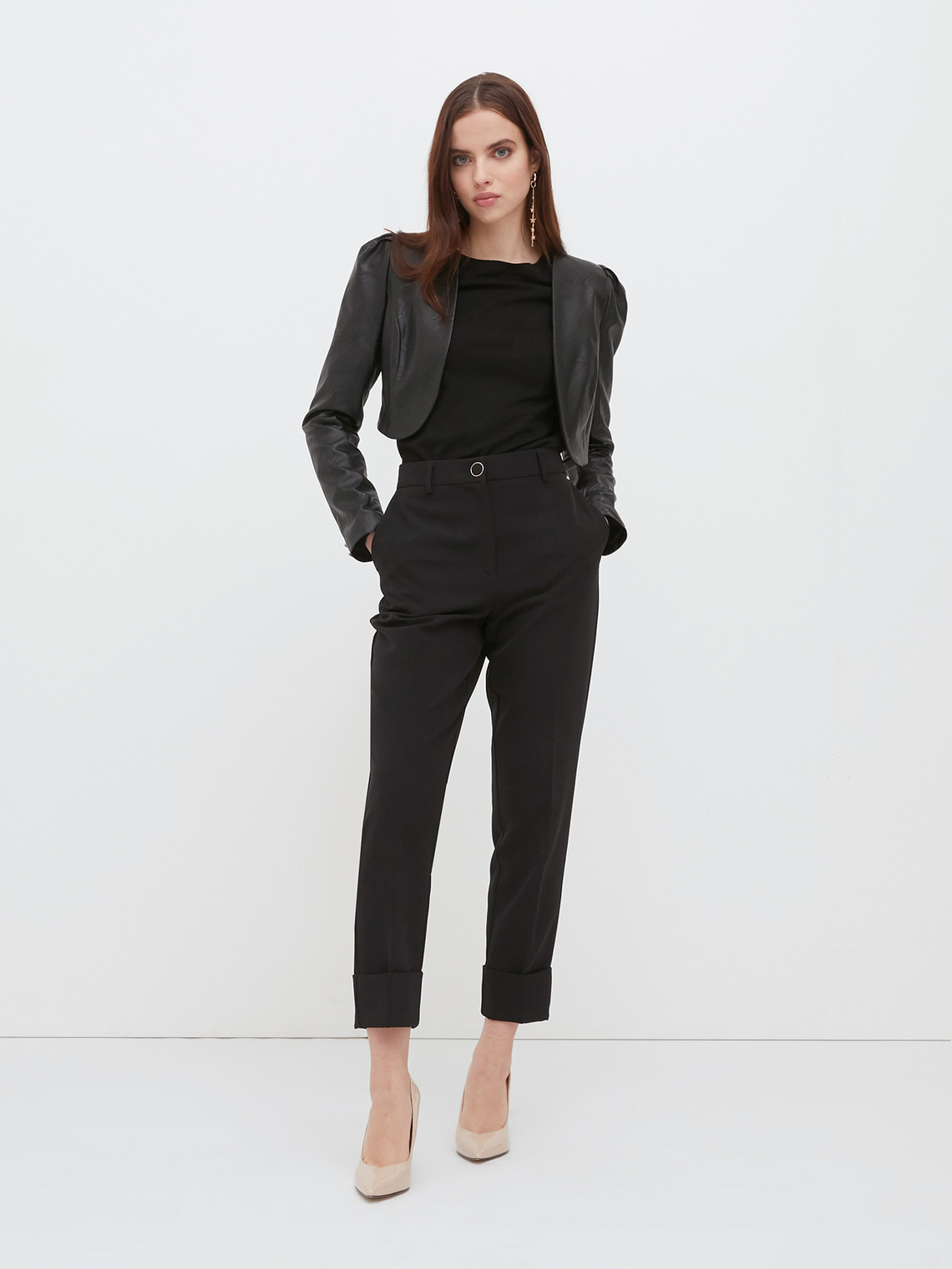 faux leather bolero jacket