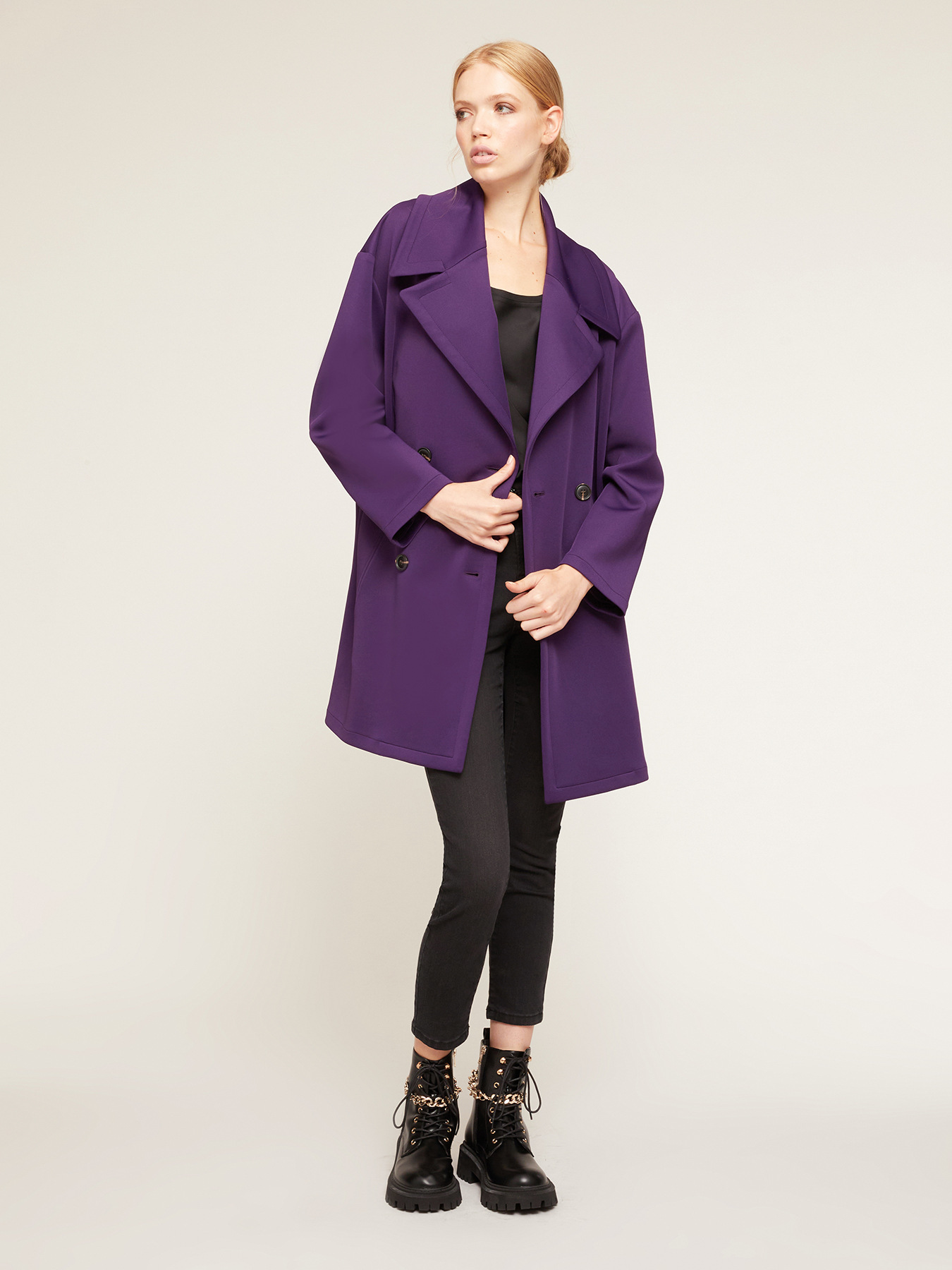 Cappotto modello caban in neoprene image number 0