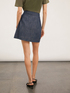 Short denim skirt with split pleat image number 1
