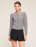 Cardigan in maglia a trecce con pietre crystal image number 0