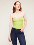 Rib knit top with moulded cups image number 1