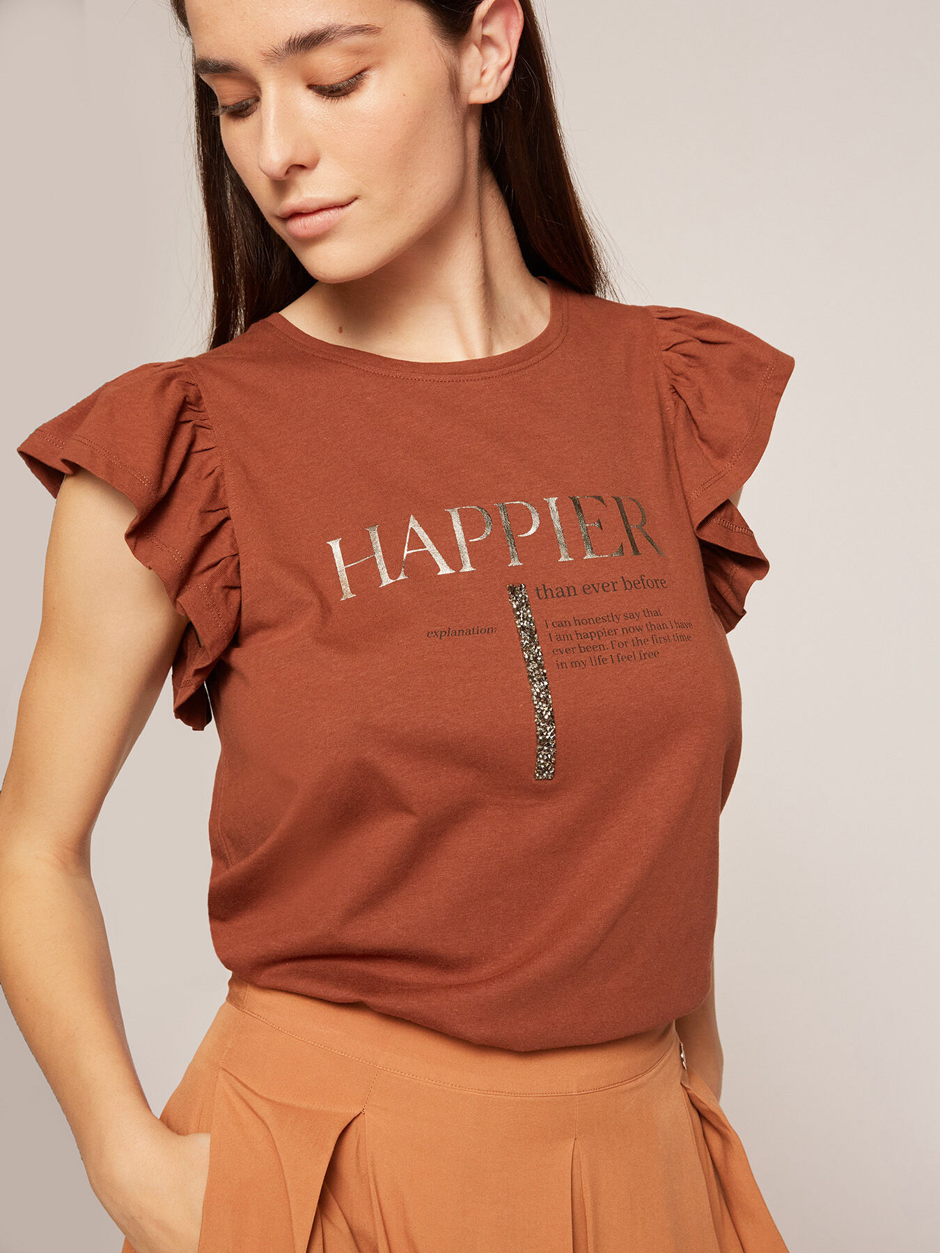T-shirt con maniche volant image number 2