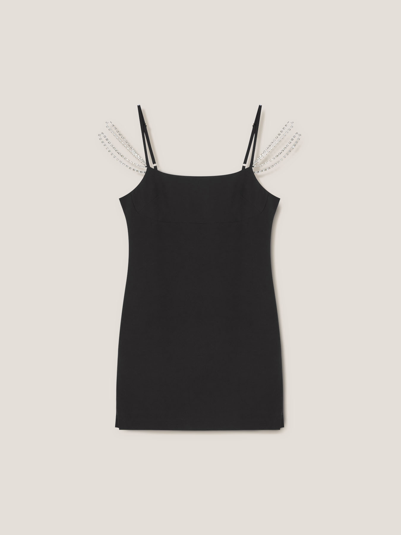Minikleid mit Trägern aus Strass-Kettchen image number 4