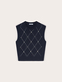 Cashmere blend vest with argyle pattern image number 4