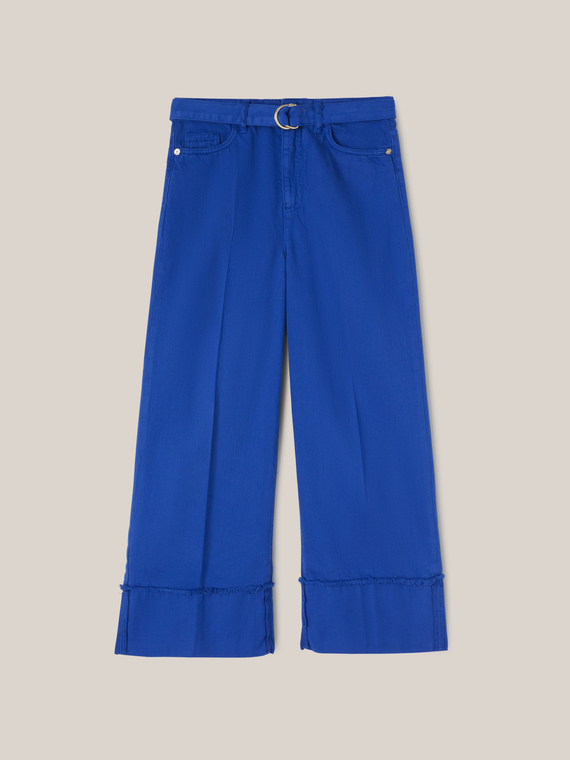 Straight drill trousers