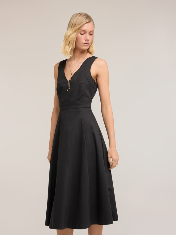 Vestido flare en algod&oacute;n t&eacute;cnico