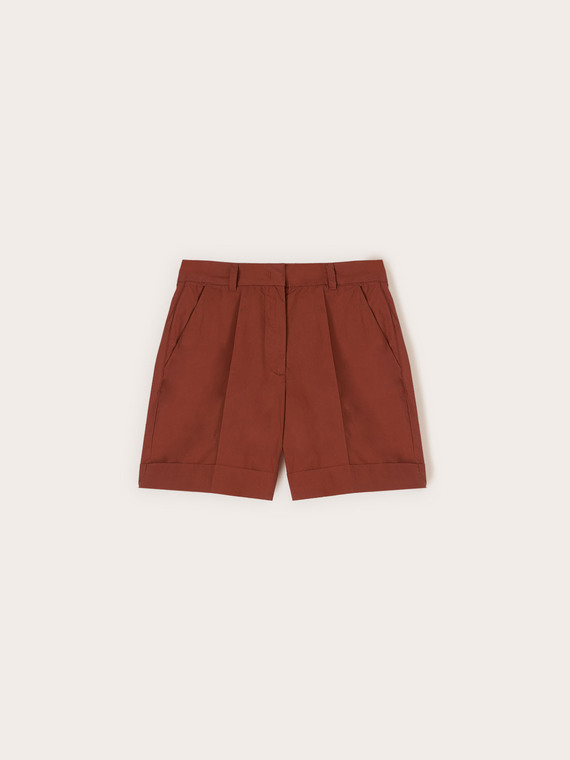Shorts a vita alta in cotone