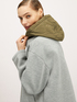 Scuba fabric pea coat with detachable hood image number 2