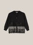 Cardigan con inserto in pizzo image number 3