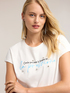 Tricou cu inscripție și broderie cu pietre image number 3