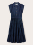 Vestito chemisier in denim con gonna a balze image number 4