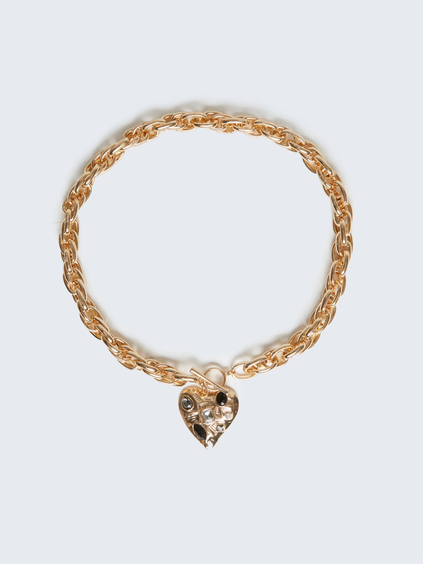 Halskette aus Kettengliedern mit großem Herz image number 0