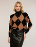 Argyle pattern turtleneck sweater image number 0