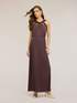 Vestido largo de jersey lurex plisado image number 0