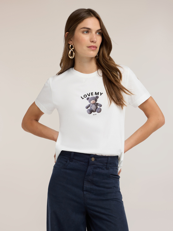 Rundhals-T-Shirt mit Print