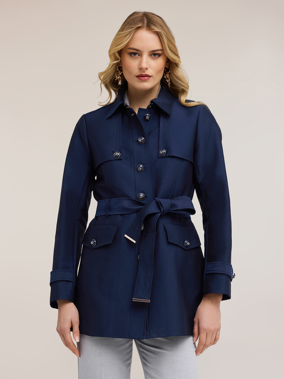 Trenchcoat aus Baumwollmischung mit G&uuml;rtel