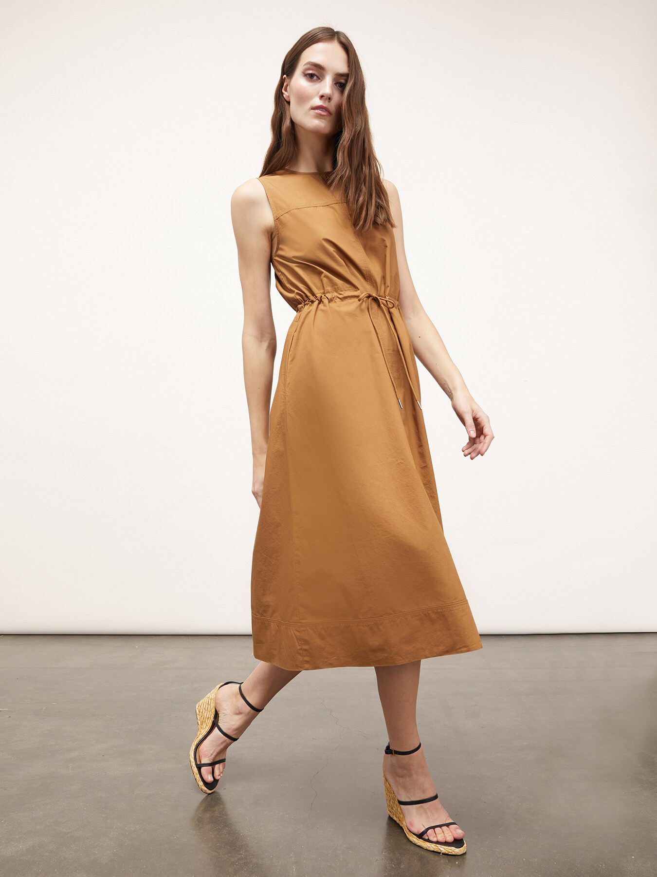 Midi-Kleid aus Baumwolle mit Tunnelzug image number 0