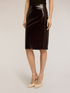 Midi bodycon skirt in coated fabric image number 2