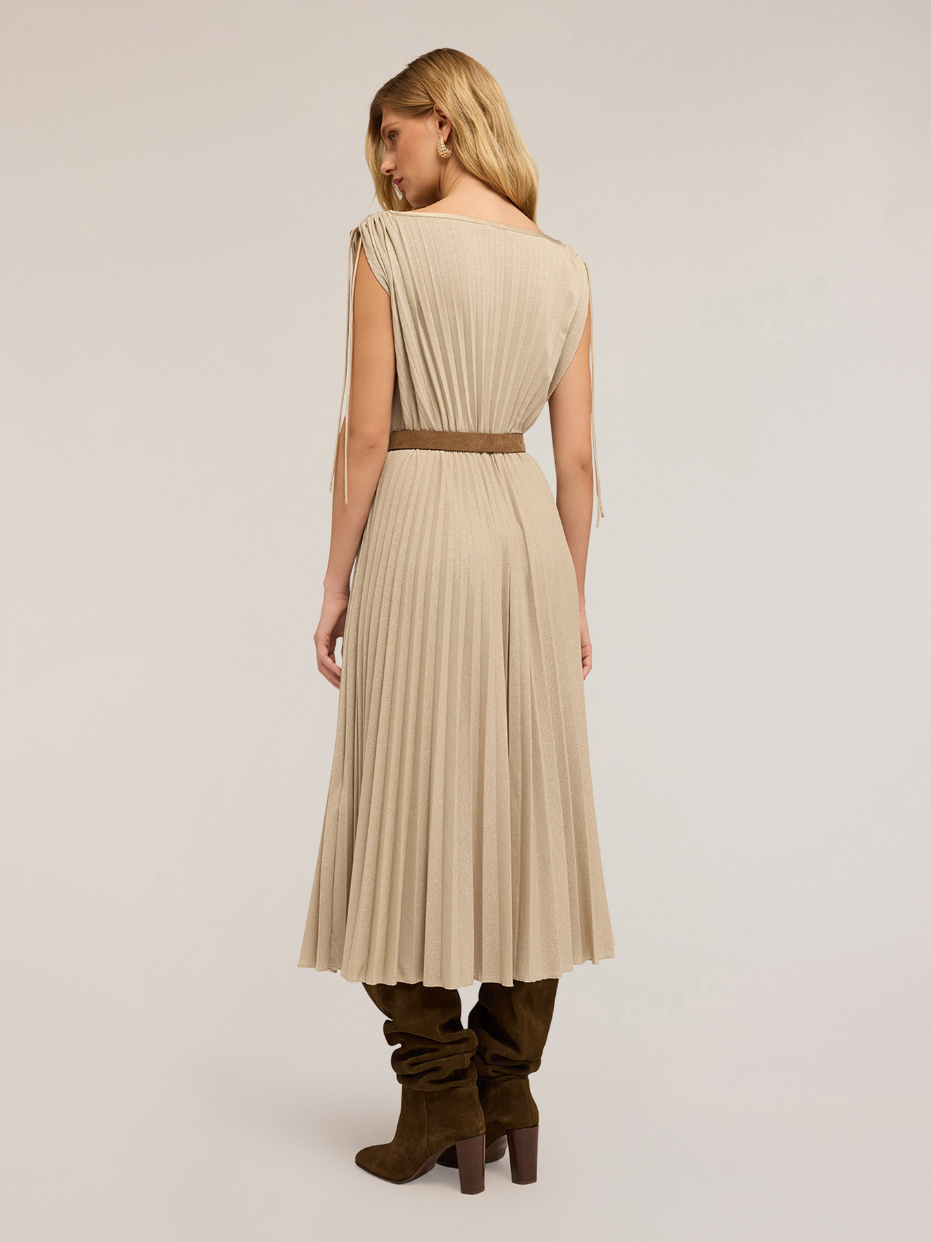 Rochie midi din jerseu lurex image number 1
