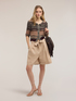 Short striped openwork knit cardigan image number 3