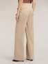 Wide-leg gabardine trousers with pressed crease image number 1