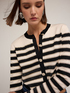 Striped lurex cardigan with studs image number 0
