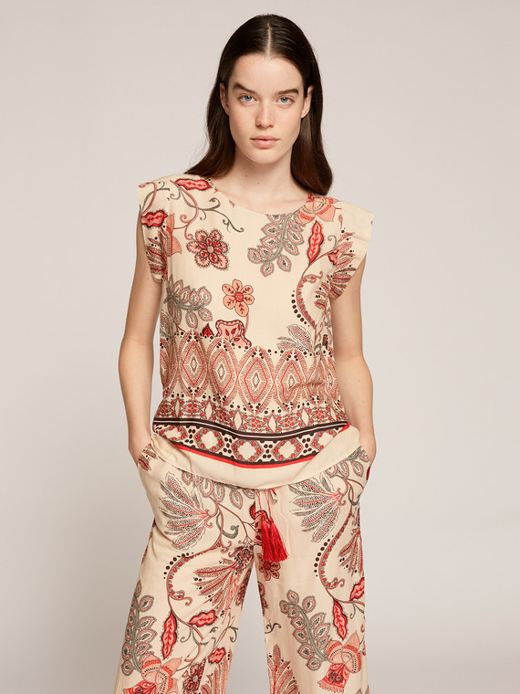 Motivi Top in viscosa fantasia cashmere Donna