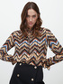 Blouse with geometric print image number 2