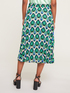 Falda midi plisada con estampado de azulejos image number 1