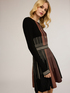 Striped knit flare dress image number 0
