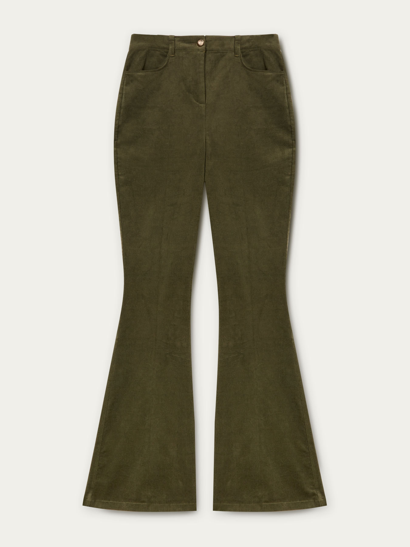 Pantaloni evazați din catifea reiată image number 3