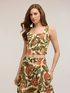 Cropped poplin top with print image number 0