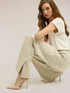Palazzo pants in pinstripe Milano stitch with slit image number 3