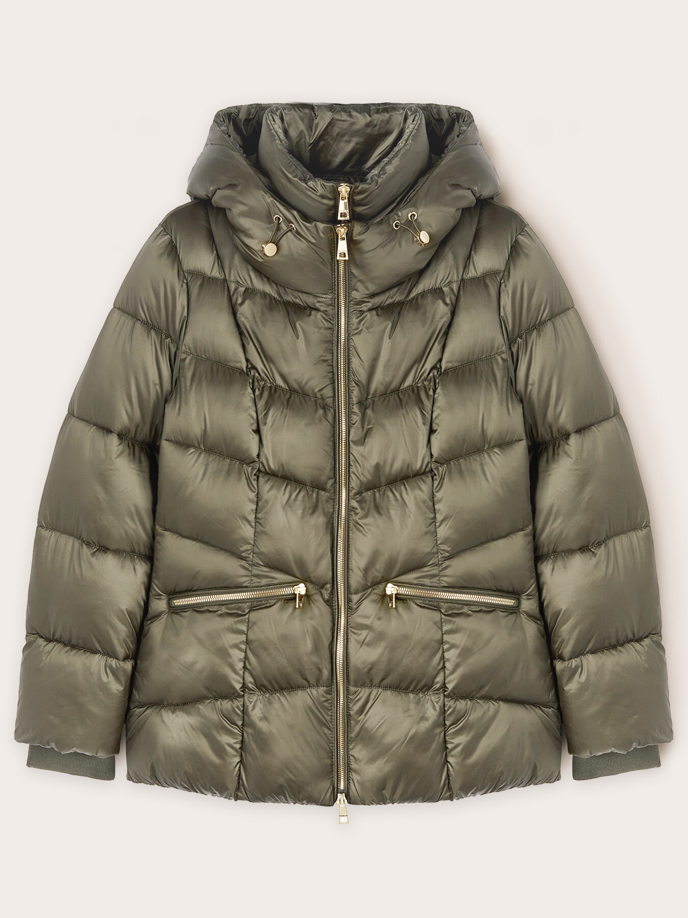 Padded jacket with hood and double zipper image number 4