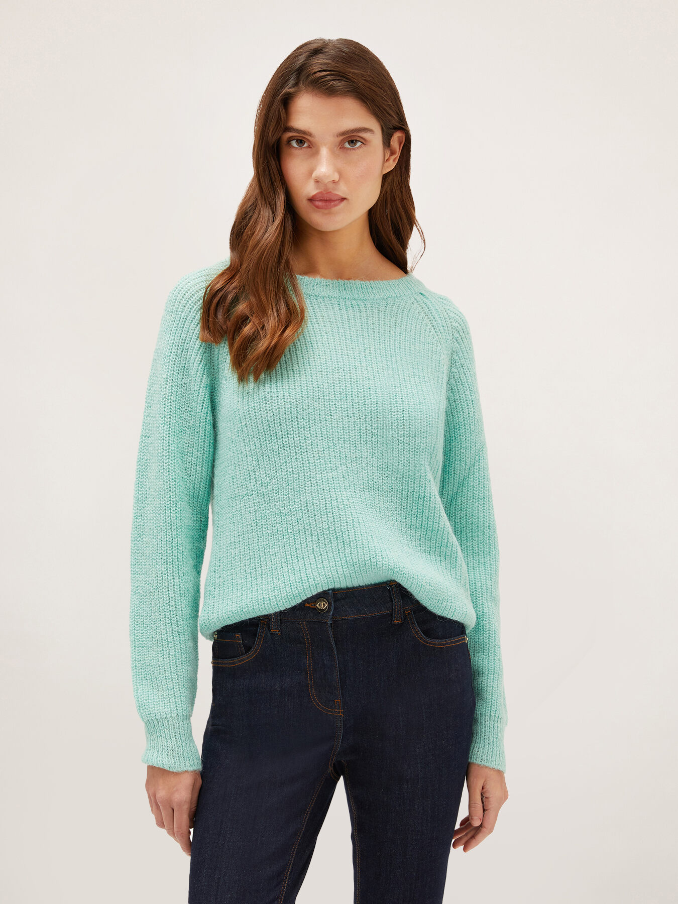 Pullover en maille en alpaga m&eacute;lang&eacute; image number 0