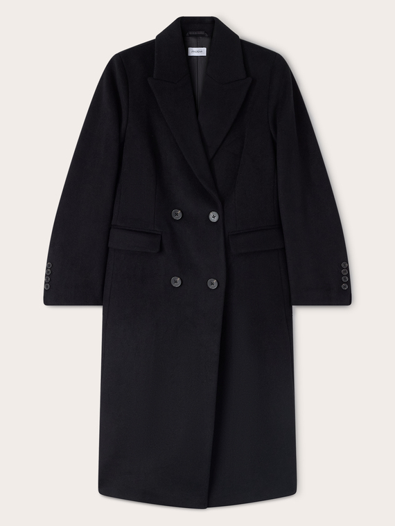 Cappotto doppiopetto in drap misto lana