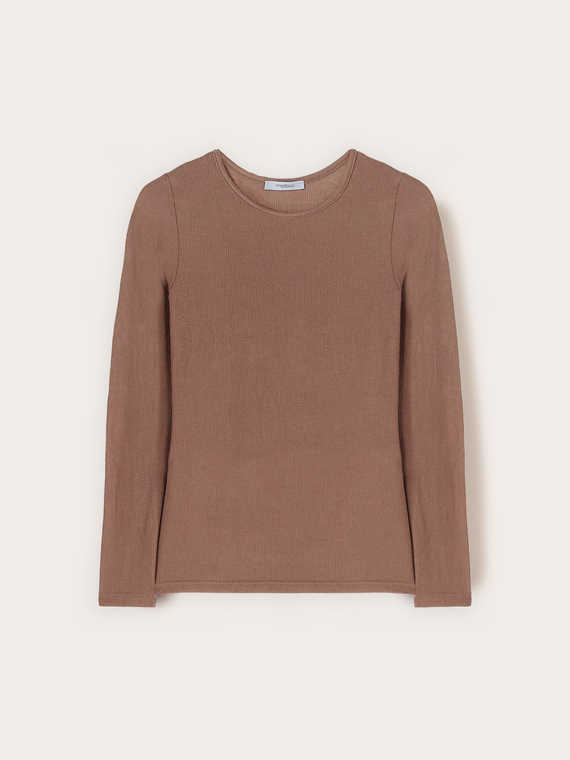 Mixed modal ribbed T-shirt