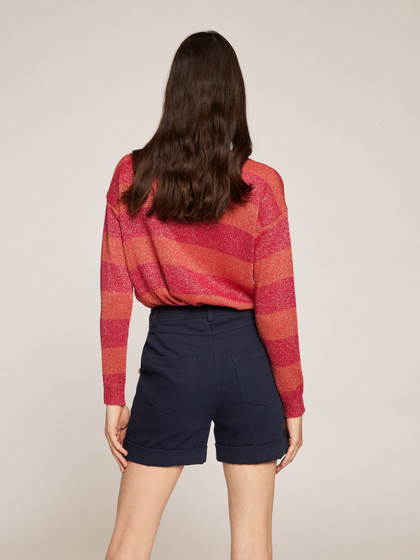 Pull &agrave; rayures lurex image number 1