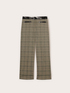 Pantalones cropped te&ntilde;ido en hilo fantas&iacute;a check image number 4
