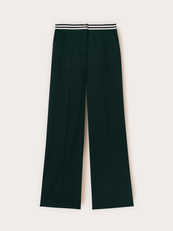 Palazzo pants with striped belt