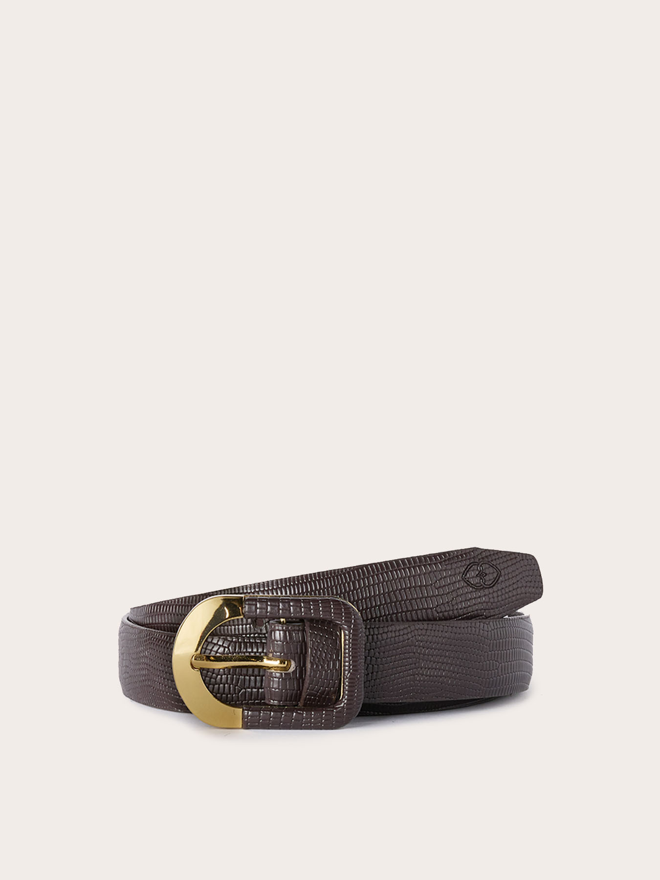 Belt with buckle and metal insert image number 1