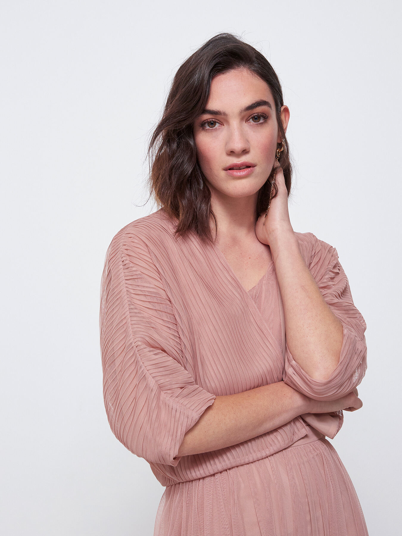 Coprispalle in tulle lavorazione pliss&eacute; image number 0