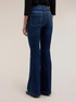 Jeans flare vita alta con applicazione gioiello image number 2