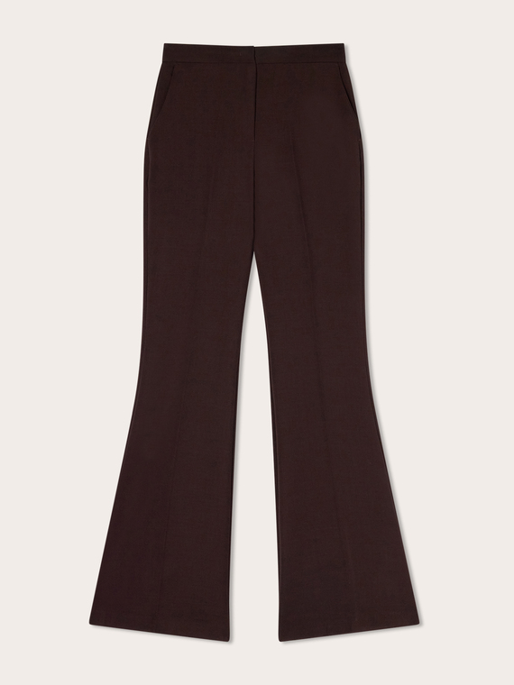 Flare pants with pressed crease