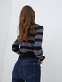 Striped cardigan with jewel buttons image number 1